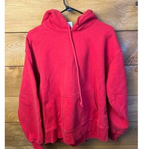 TNA Cozy AF Red Hoodie Small Sweatshirt Pullover Fleece Women Athleisure Aritzia
